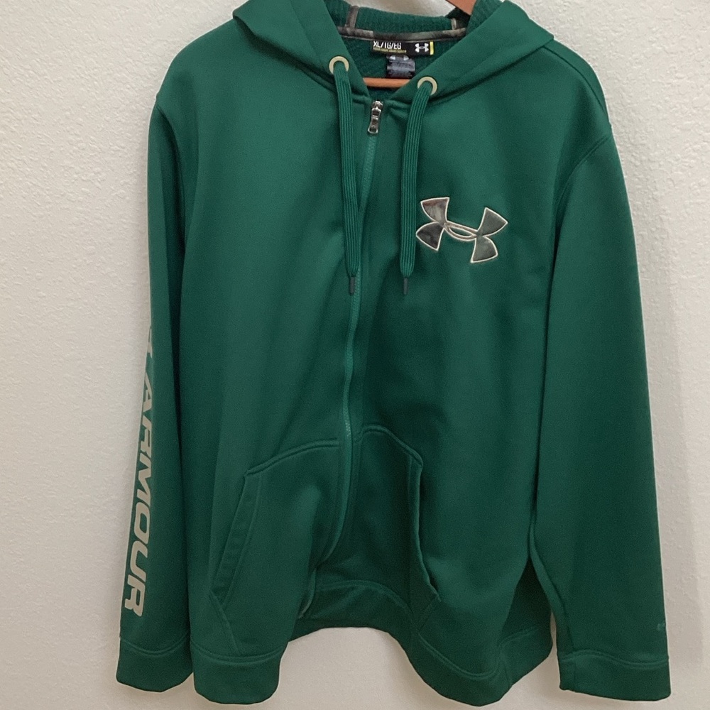 Under Armour Forest Green Zip-Up Hoodie - Picture 2 of 7